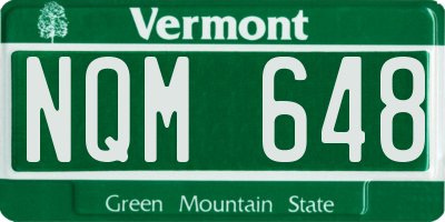 VT license plate NQM648