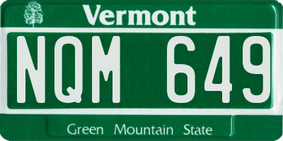 VT license plate NQM649
