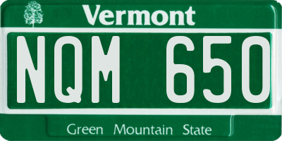 VT license plate NQM650
