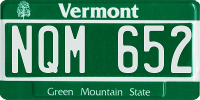 VT license plate NQM652