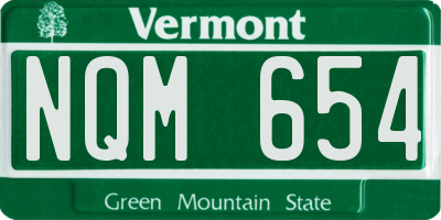 VT license plate NQM654