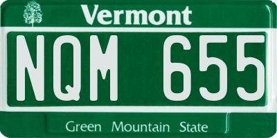 VT license plate NQM655