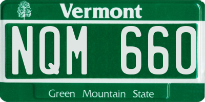 VT license plate NQM660