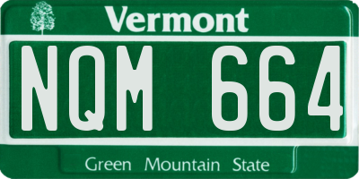 VT license plate NQM664