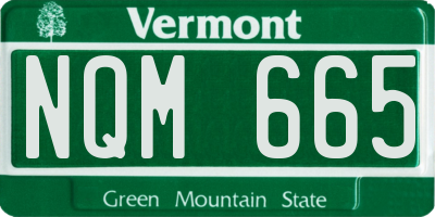 VT license plate NQM665