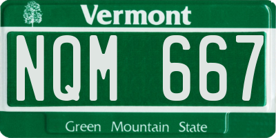 VT license plate NQM667