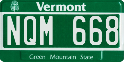 VT license plate NQM668