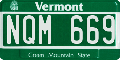 VT license plate NQM669