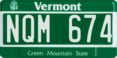 VT license plate NQM674