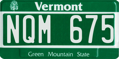VT license plate NQM675
