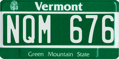 VT license plate NQM676