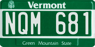 VT license plate NQM681