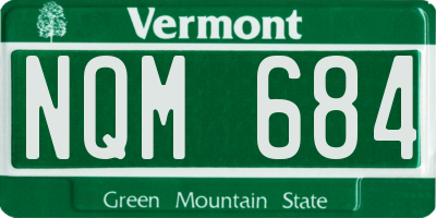 VT license plate NQM684