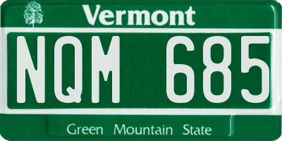 VT license plate NQM685