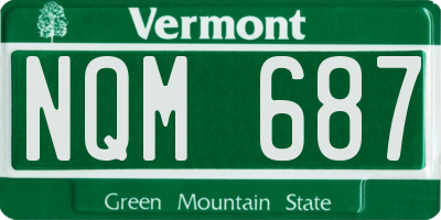VT license plate NQM687