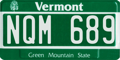 VT license plate NQM689