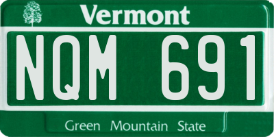 VT license plate NQM691