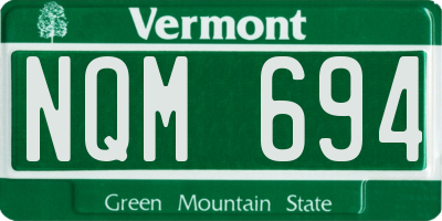 VT license plate NQM694