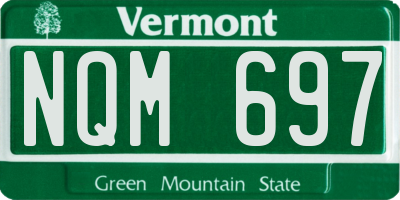 VT license plate NQM697