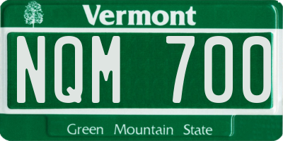 VT license plate NQM700