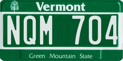 VT license plate NQM704