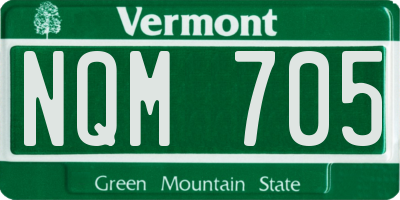 VT license plate NQM705