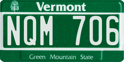 VT license plate NQM706