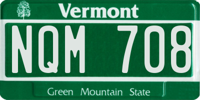 VT license plate NQM708