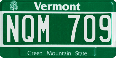 VT license plate NQM709