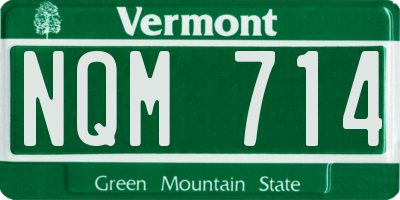 VT license plate NQM714