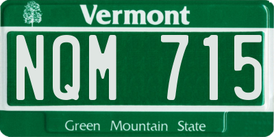 VT license plate NQM715