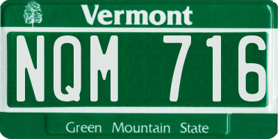 VT license plate NQM716