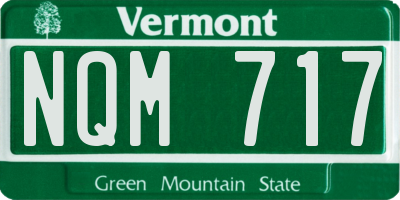 VT license plate NQM717