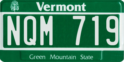 VT license plate NQM719
