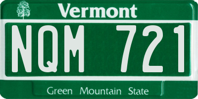VT license plate NQM721