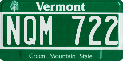 VT license plate NQM722