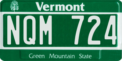 VT license plate NQM724