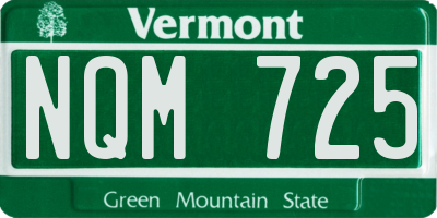 VT license plate NQM725