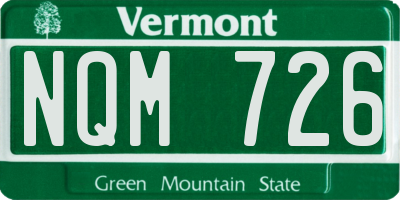 VT license plate NQM726