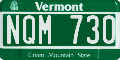 VT license plate NQM730