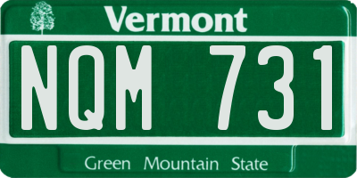 VT license plate NQM731
