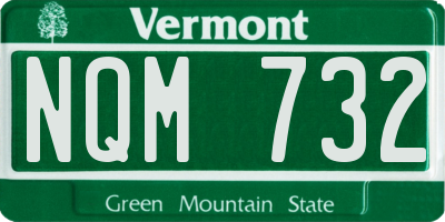 VT license plate NQM732