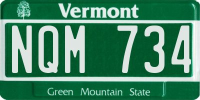 VT license plate NQM734