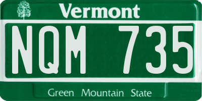 VT license plate NQM735