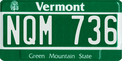 VT license plate NQM736