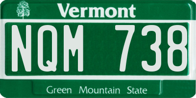 VT license plate NQM738