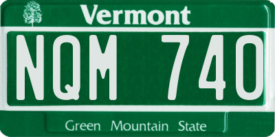 VT license plate NQM740