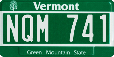 VT license plate NQM741