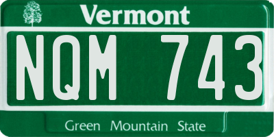 VT license plate NQM743