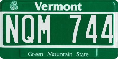 VT license plate NQM744